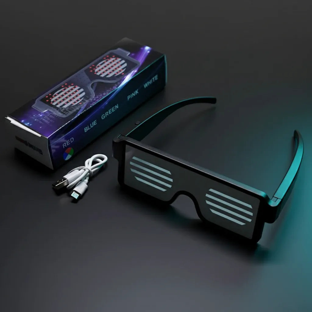 GlowFX LED Glasses - USB Rechargeable Light Up Party & Rave Sunglasses