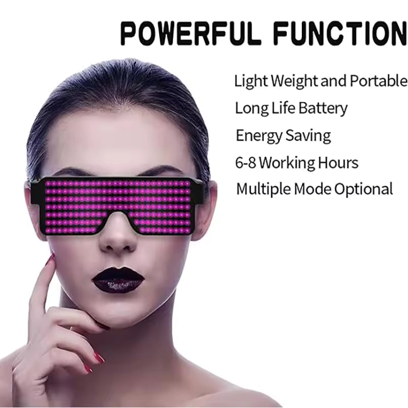 GlowFX LED Glasses - USB Rechargeable Light Up Party & Rave Sunglasses